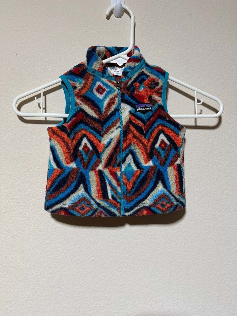 Patagonia Baby Synchilla Fleece Full Zip Vest Southwestern Aztec Print 6-12M